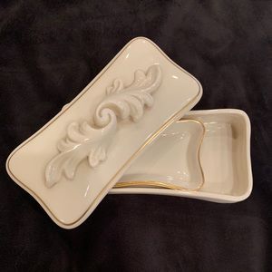 Vintage Lenox China gold rim box